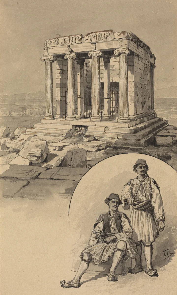 Nike Temple by Themistocles von Eckenbrecher, drawing, 1890