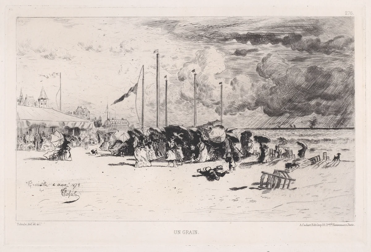 A Squall at Trouville by Félix Hilaire Buhot, print, 1874