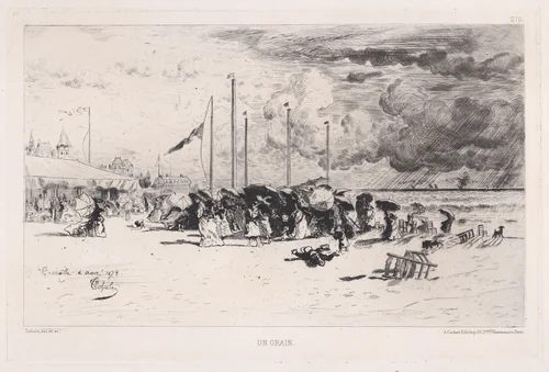 A Squall at Trouville by Félix Hilaire Buhot, print, 1874