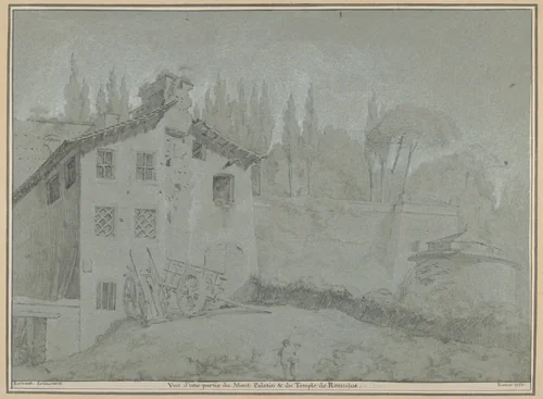 View of the Palatine Hill and the Temple of Romulus by Jean Barbault, drawing, 1750