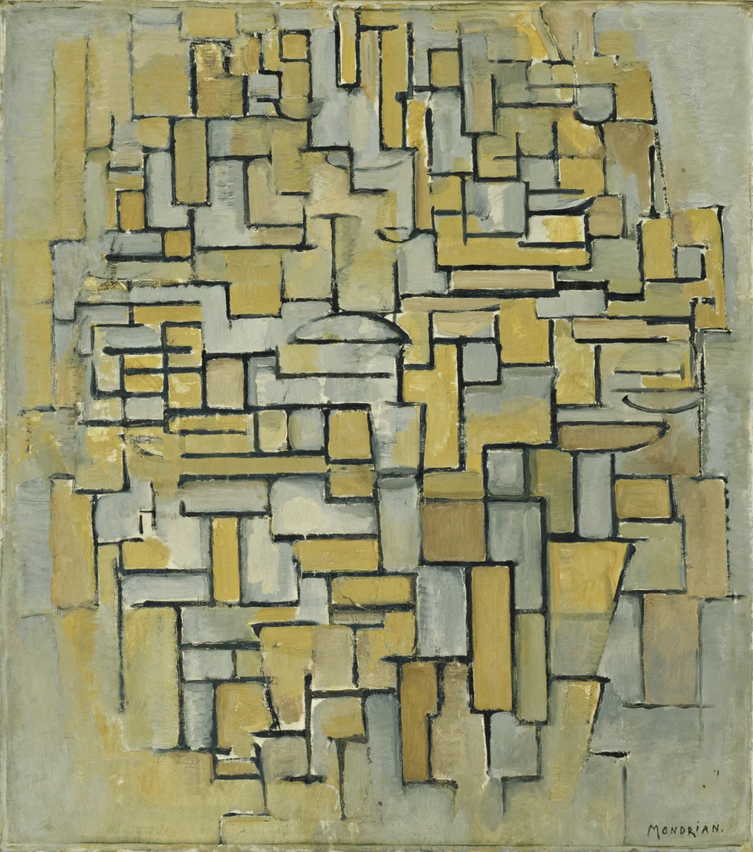 Composition in Brown and Gray by Piet Mondrian, painting, 1913