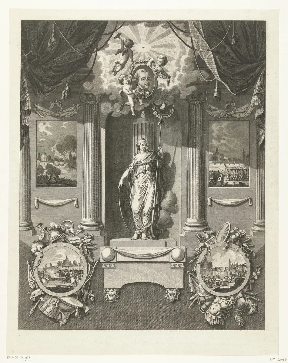 Monument voor Carel van Boetzelaer by Cornelis Brouwer, print, 1793