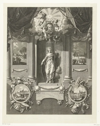 Monument voor Carel van Boetzelaer by Cornelis Brouwer, print, 1793