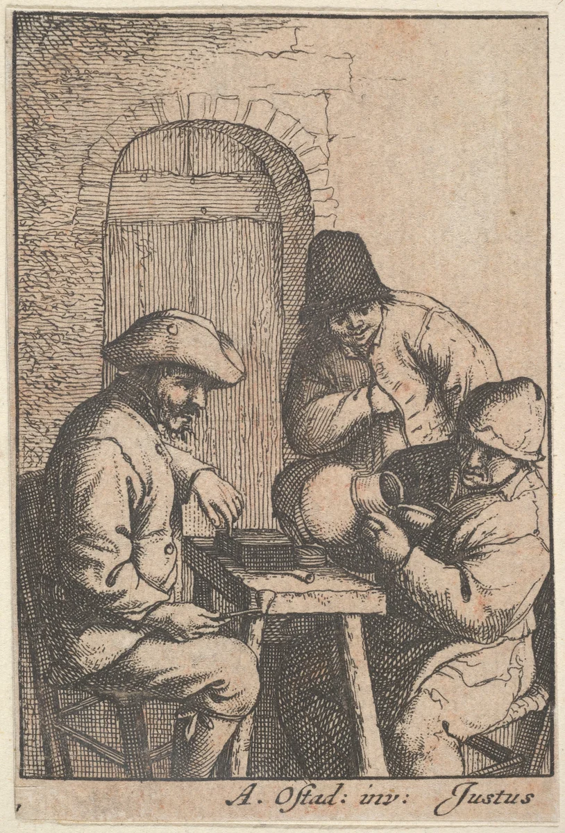 Empty Jug by Adriaen van Ostade, print, 1610-1685