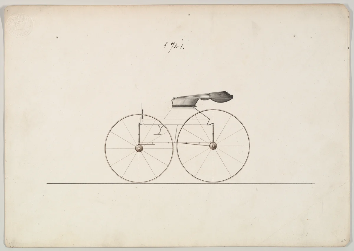 Design for Wagon, no. 721 by Brewster & Co., drawing, 1850-1870