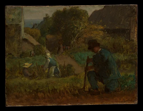 Garden Scene by Jean-François Millet, painting, 1854