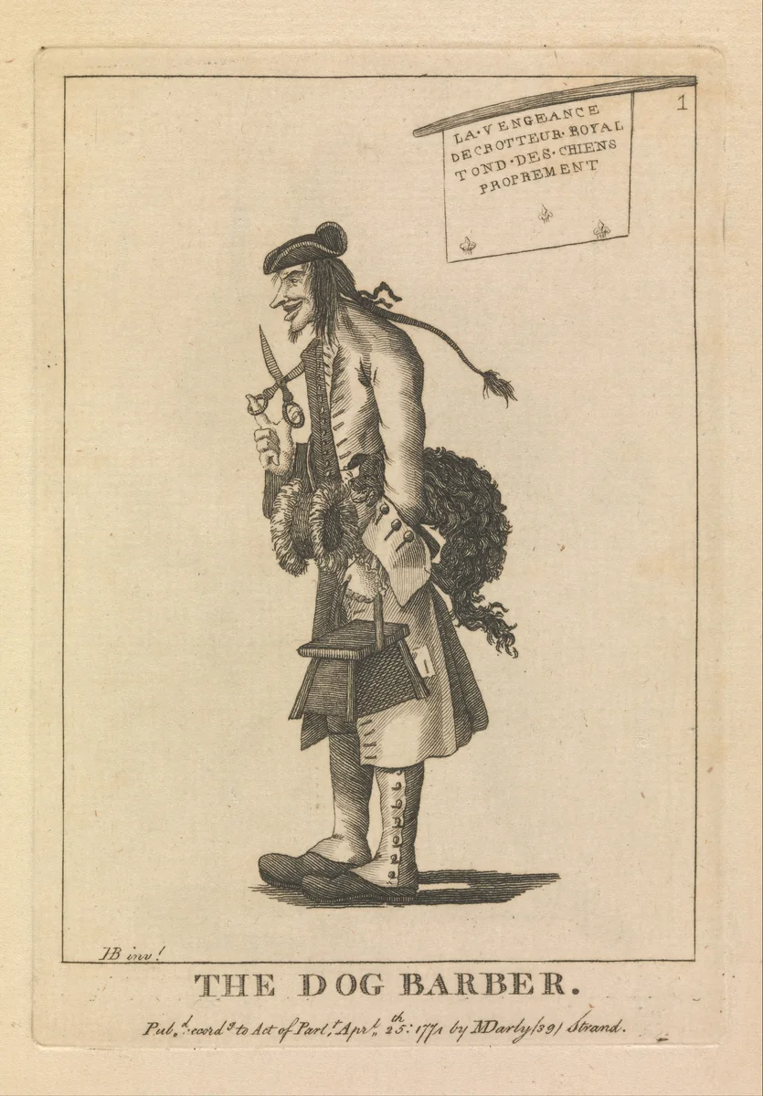 The Dog Barber by Henry William Bunbury, print, 1771
