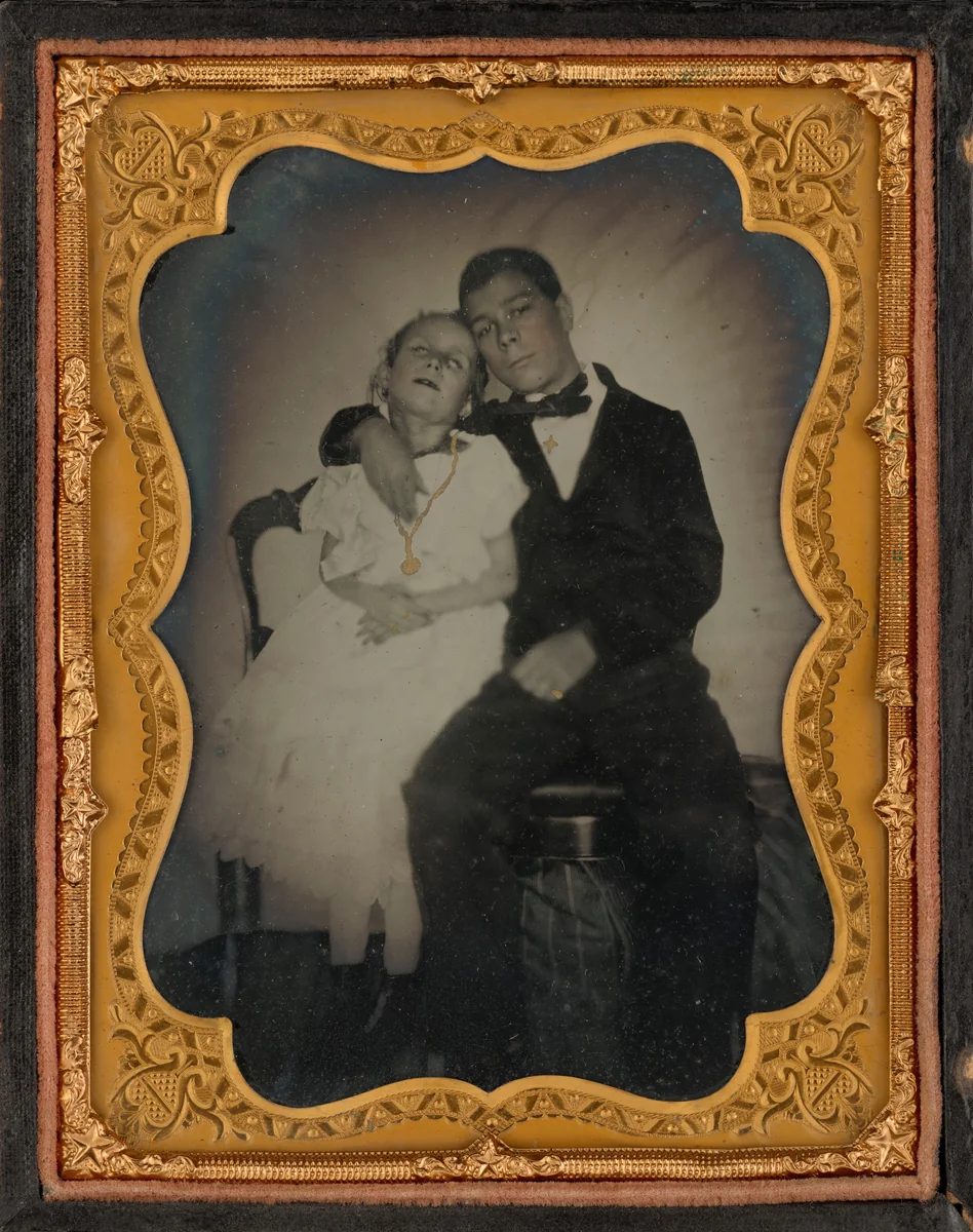 Portrait of a Brother and Postmortem Sister by American 19th Century, photograph, 1845-1855