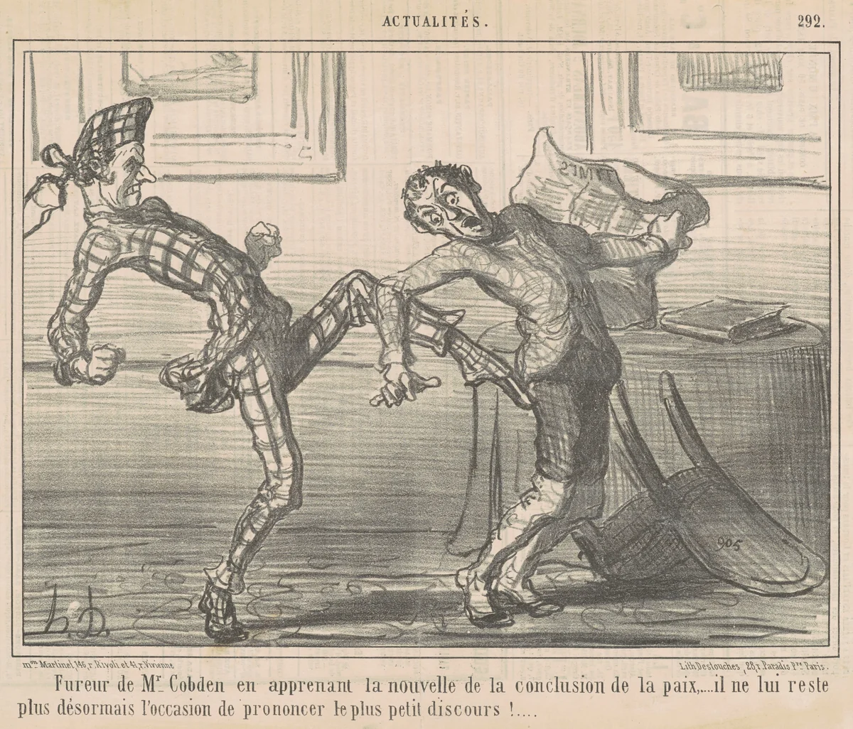 Fureur de Mr Cobden ... by Honoré Daumier, print, 1856
