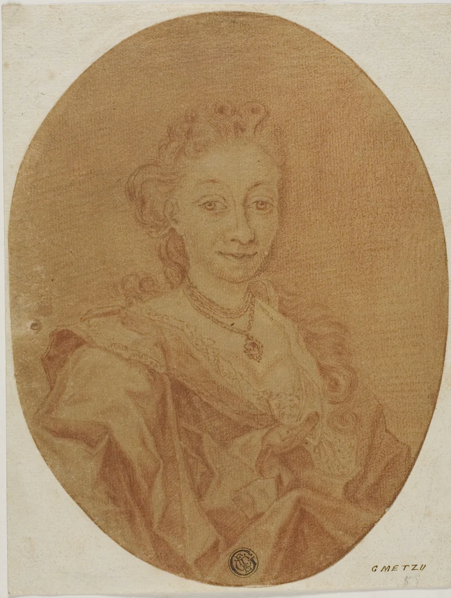 Portrait of a Woman by Gabriel Metsu, drawing, 1649-1667