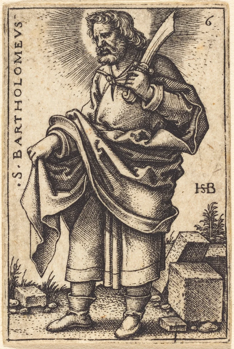 Saint Bartholomew by Sebald Beham, print, 1545-1546