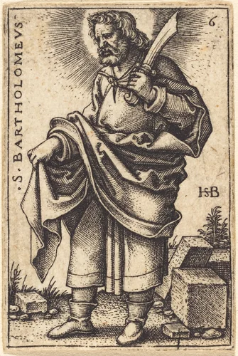 Saint Bartholomew by Sebald Beham, print, 1545-1546
