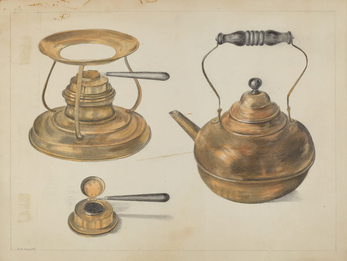 Burner and Kettle by Edith Magnette, index of american design, 1935-1942
