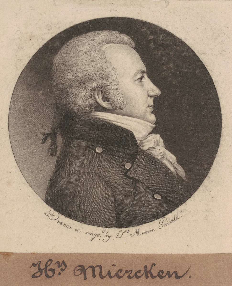 Henry Miercken by Charles B. J. Févret de Saint-Mémin, print, 1798-1803