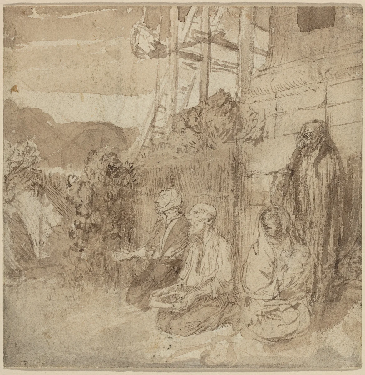 English Beggars by Alphonse Legros, drawing, 1837-1911