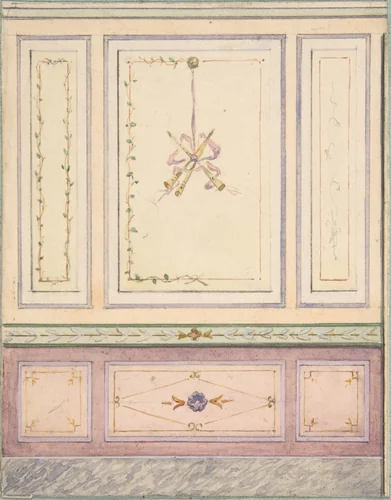 Pompeiian Design for Paneling by Jules-Edmond-Charles Lachaise, drawing, 1850-1900