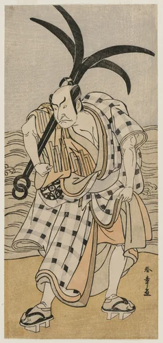 Nakamura Nakazo I as a Townsman Holding an Anchor by Katsukawa Shunshô (勝川春章), print, 1775-1785