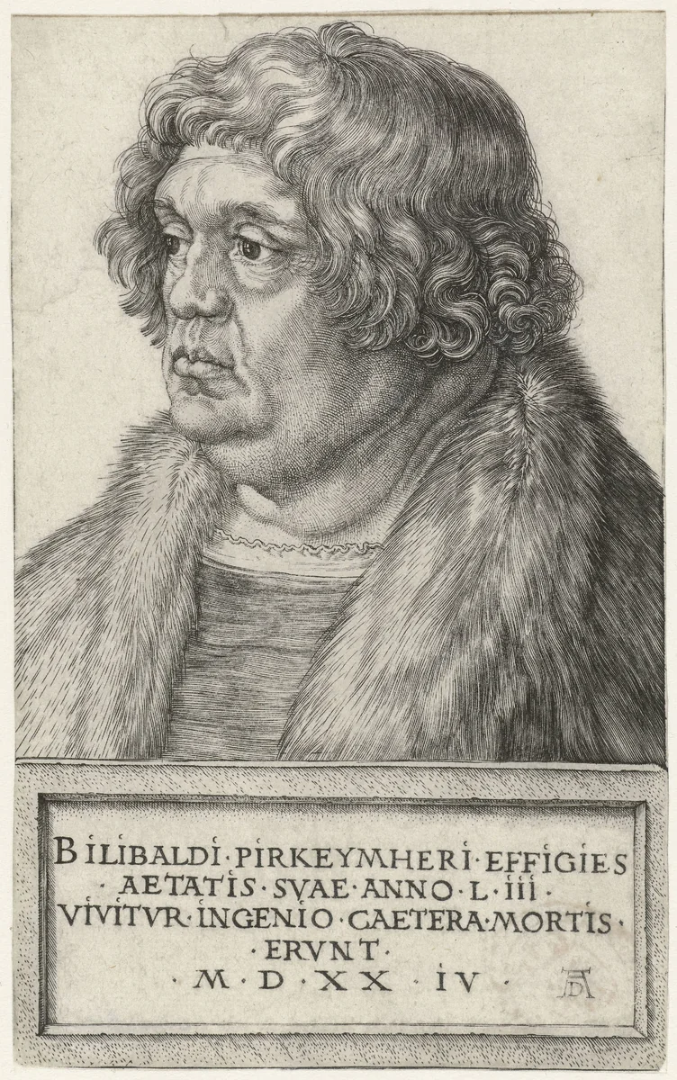 Portret van Willibald Pirckheimer by Unknown, print, 1524