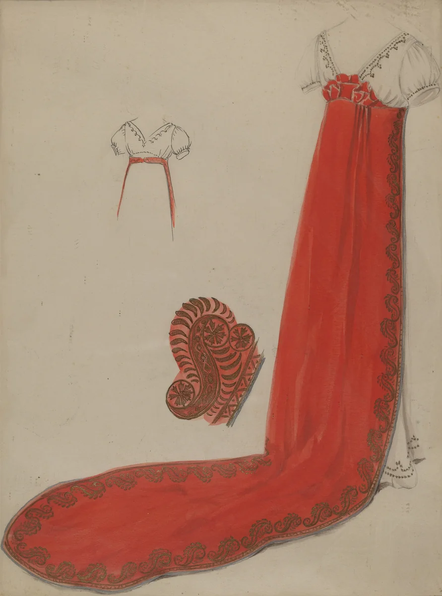 Court Train by Jessie M Benge, index of american design, 1935-1942