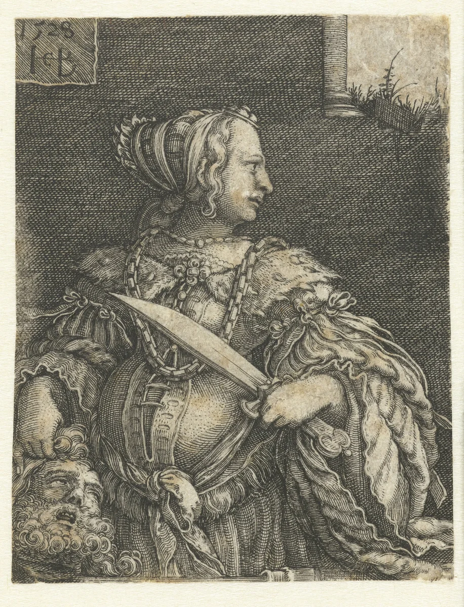 Judith met het hoofd van Holofernes by Unknown, print, 1528