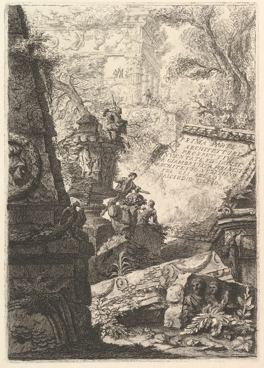 Frontispiece from "Prima Parte di Architetture, e Prospettive" by Giovanni Battista Piranesi, print, 1745-1755