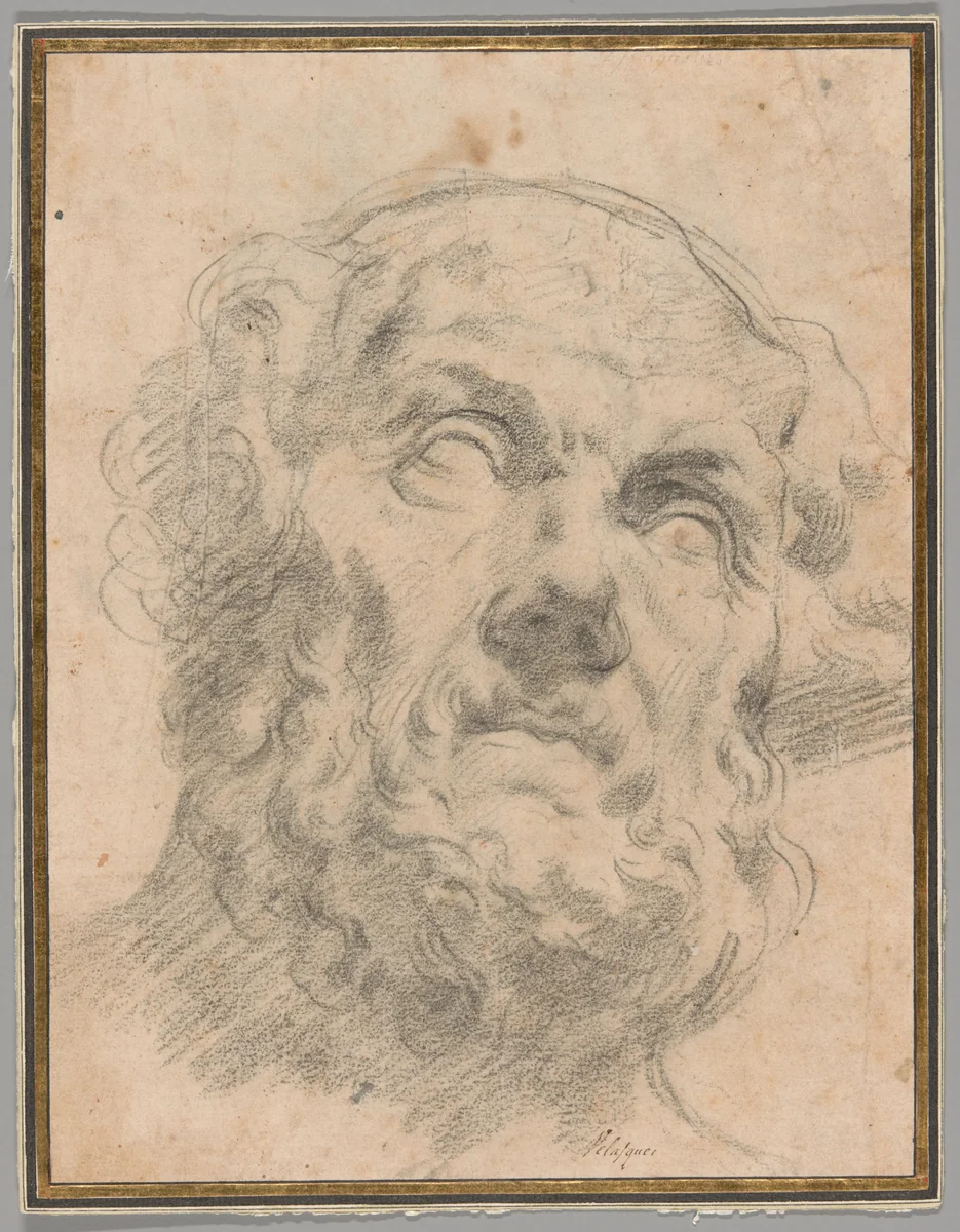 Head of an Old Man, possibly Seneca by Peter Paul Rubens, drawing, 1615-1625
