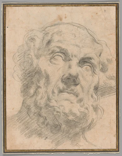 Head of an Old Man, possibly Seneca by Peter Paul Rubens, drawing, 1615-1625
