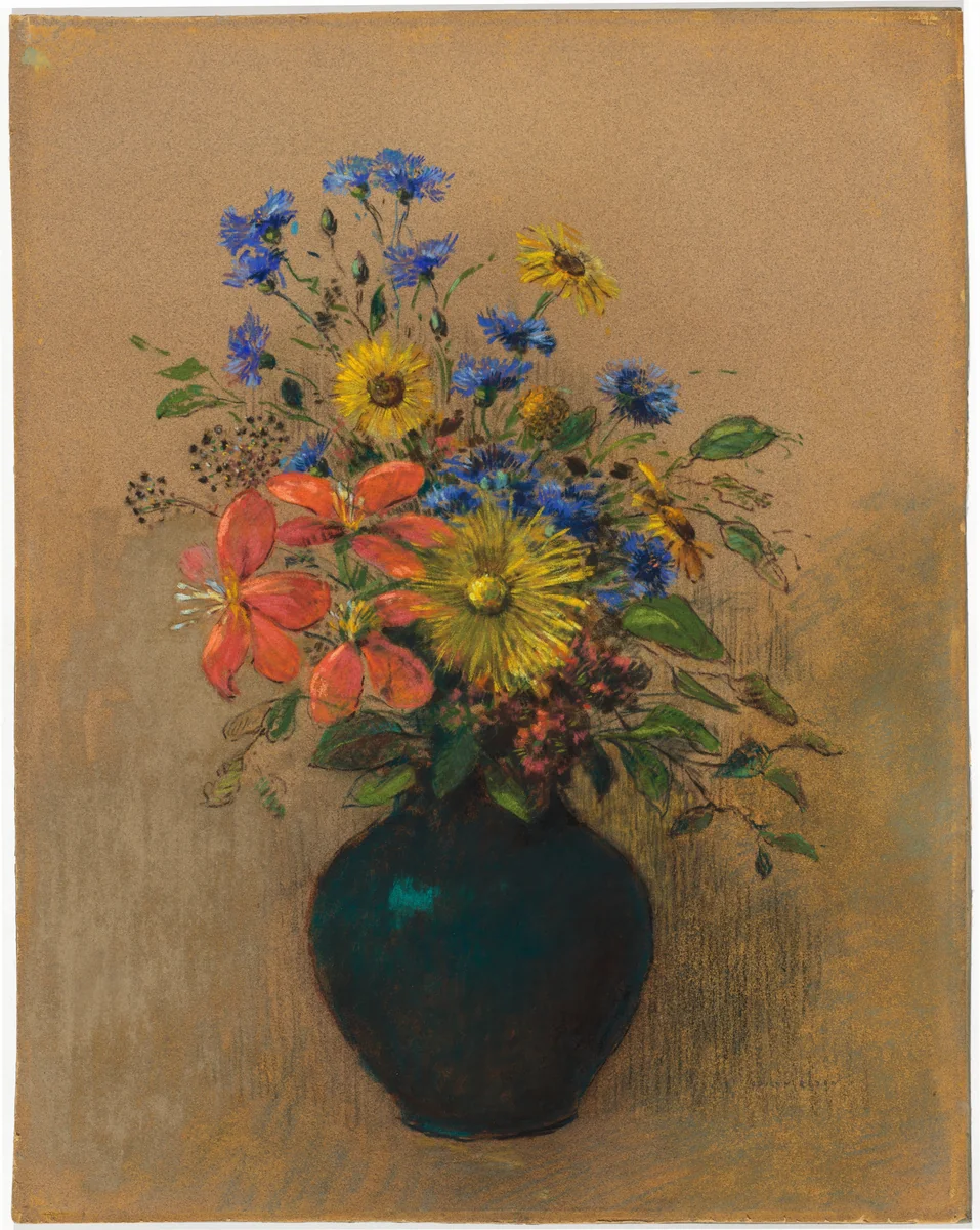 Wildflowers by Odilon Redon, drawing, 1905