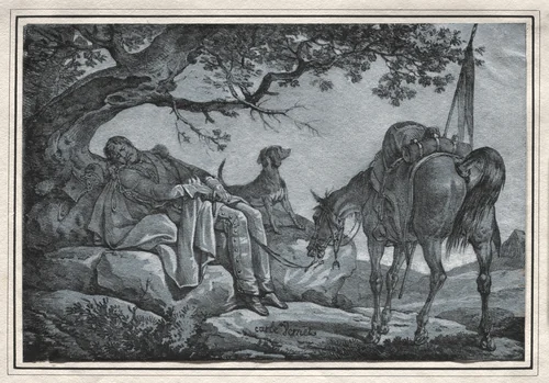The Sleeping Soldier by Carle Vernet, print, 1815-1825