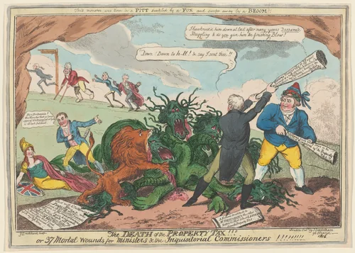 The Death of Property Tax!!! by George Cruikshank
J. Sidebotham, print, 1816