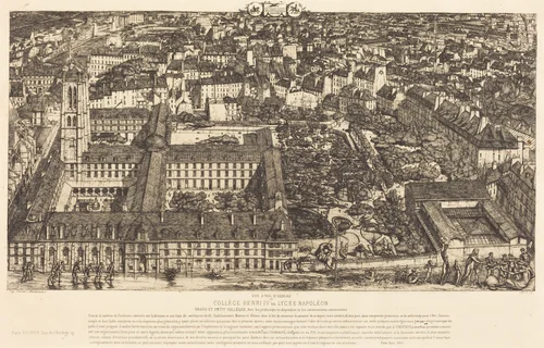 Collège Henri IV, Paris, ou Lycée Napoléon (Henry IV College or Napoleon School, Paris) by Charles Meryon, print, 1864