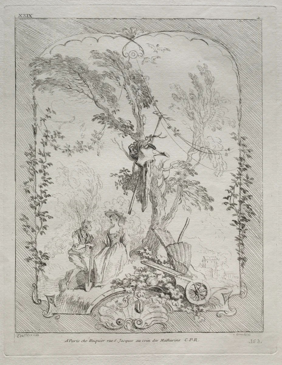 The Proposal by François Boucher, print, 1721-1770