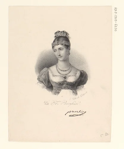 Portret van Pauline Bonaparte by anonymous, print, 1818-1842