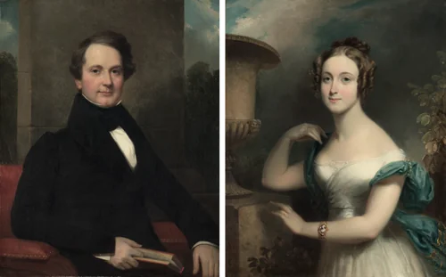 Frederic Betts; Mary Ward Betts by Henry Inman, painting, 1830-1839