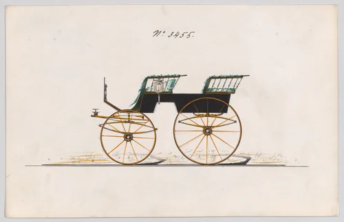 Design for T-Cart, no. 3455 by Brewster & Co., drawing, 1878