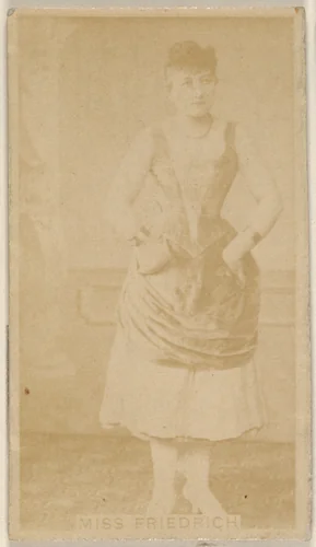 Miss Friedrich, from the Actors and Actresses series (N45, Type 8) for Virginia Brights Cigarettes by Allen & Ginter, photograph, 1885-1891