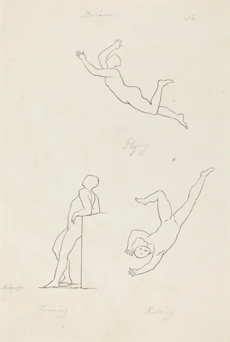 Leaning, Flying and Falling by George Scharf; John Flaxman, print, 1829