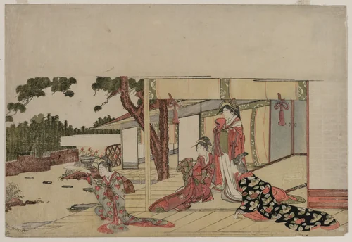 Women on a Veranda by Hishikawa Sōri III, print, 1795-1805