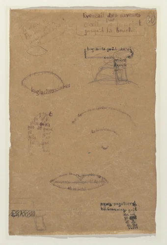 Revolver, page from Éventail des Saveurs (Range of Flavors) by Guillaume Apollinaire, drawing, 1917