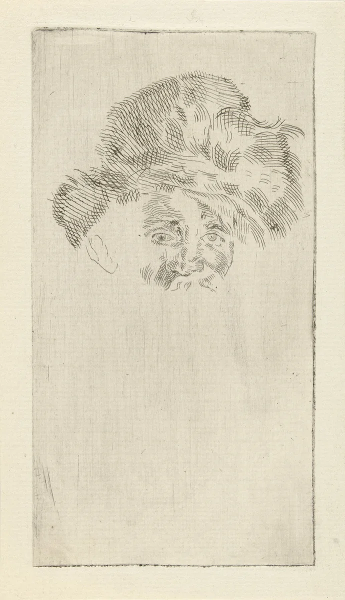 Studieblad met kop by Jac. Franc. Gaal, print, 1750-1799