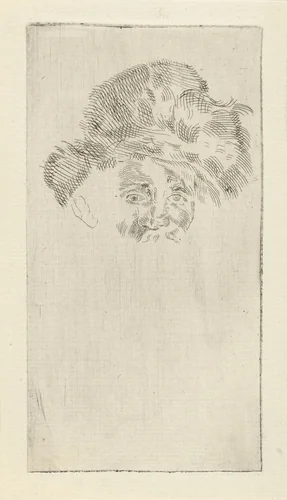 Studieblad met kop by Jac. Franc. Gaal, print, 1750-1799