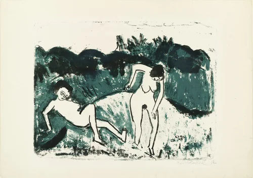 In the Meadow (Auf der Wiese) by Erich Heckel, print, 1912