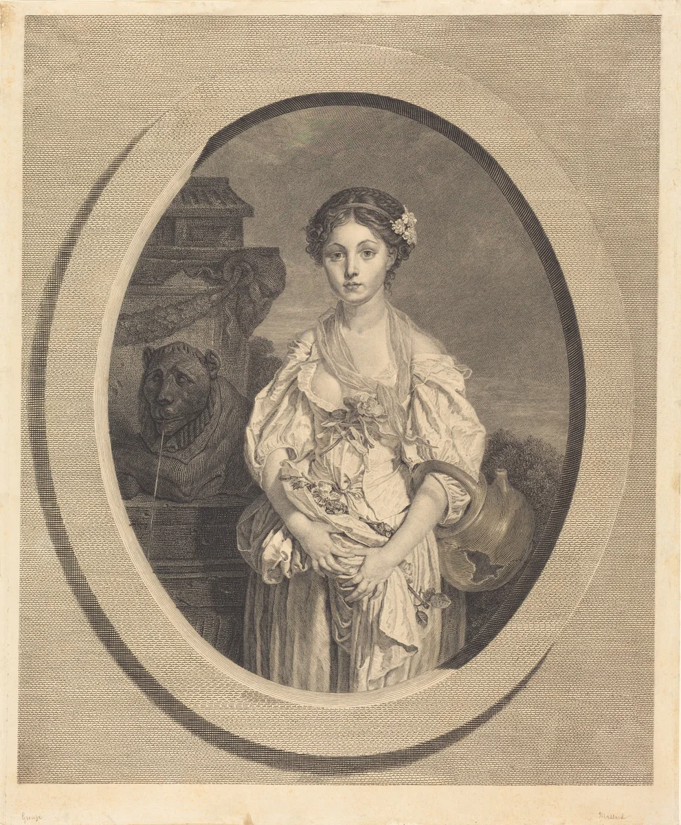 La cruche cassee by Jean Massard; Jean-Baptiste Greuze, print, 1773