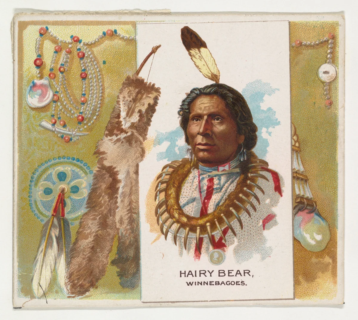 Hairy Bear, Winnebagoes, from the American Indian Chiefs series (N36) for Allen & Ginter Cigarettes by Allen & Ginter, print, 1888