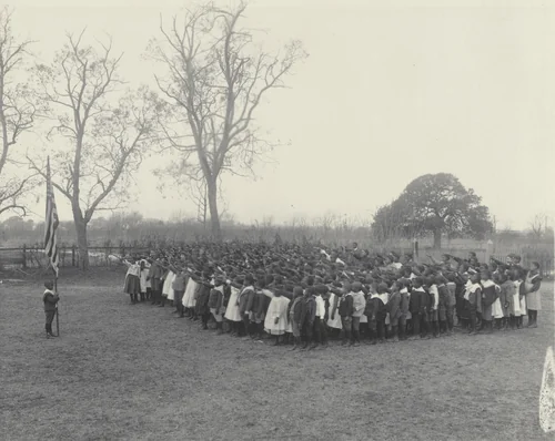 Saluting the Flag at the Whittier Primary School by Frances Benjamin Johnston, photograph, 1899