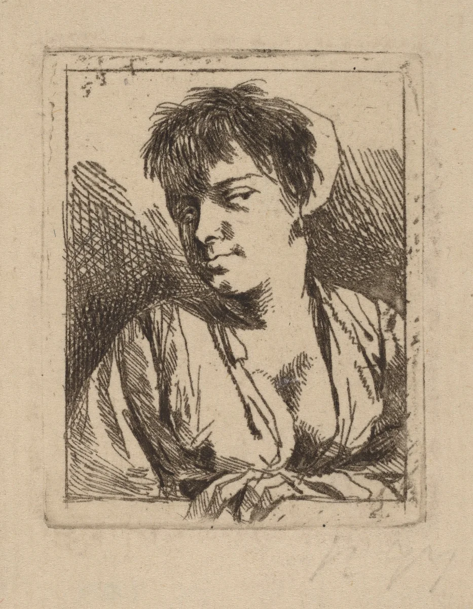 Bust of a Young Woman by Cornelis Bega, print, 1631-1664