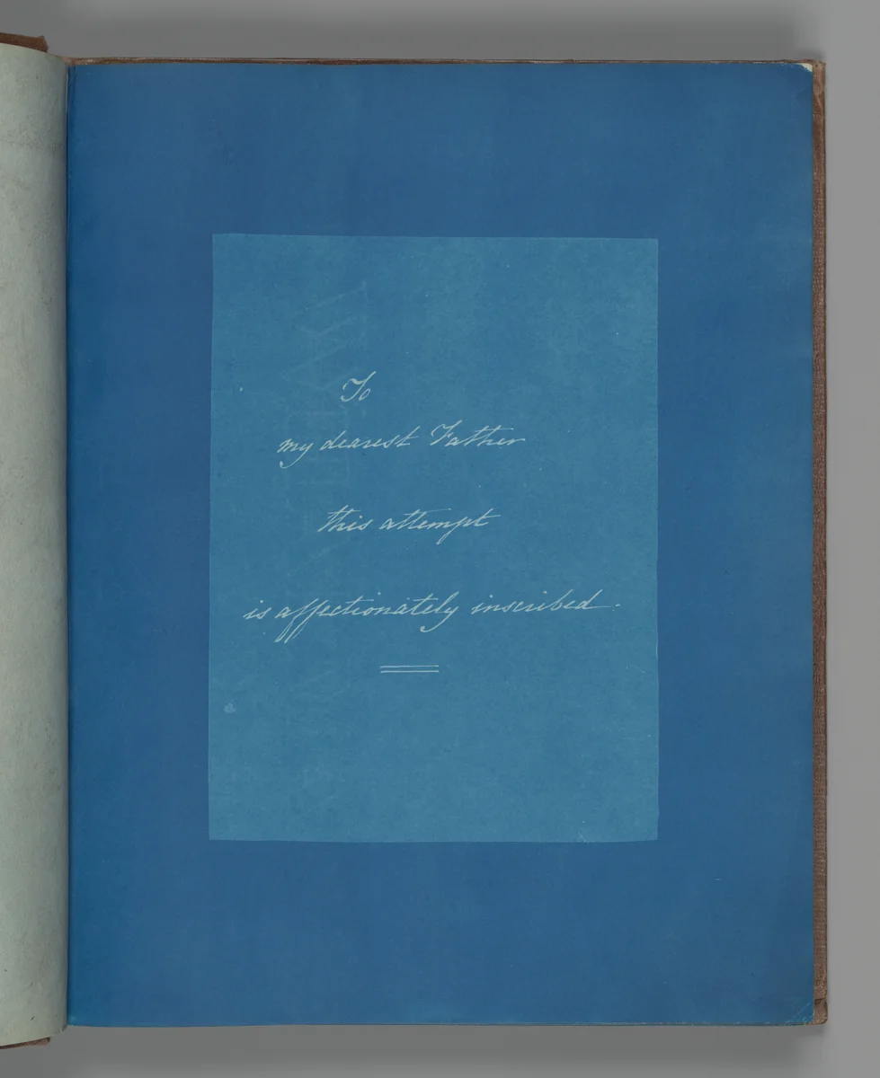 [Dedication Page 1] by Anna Atkins, photograph, 1851-1855