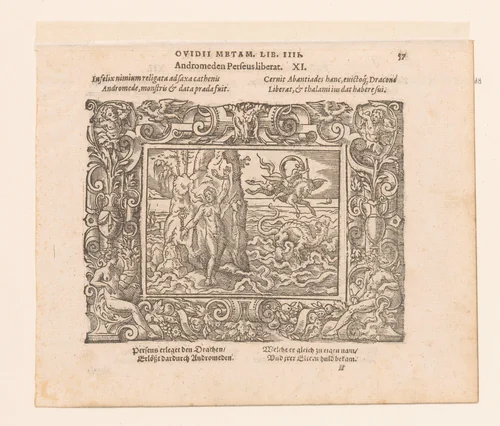 Harmonia en Cadmus by Virgilius Solis, print, 1569