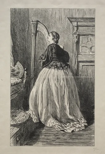 O Sing Again that Simple Song by George Du Maurier, print, 1862