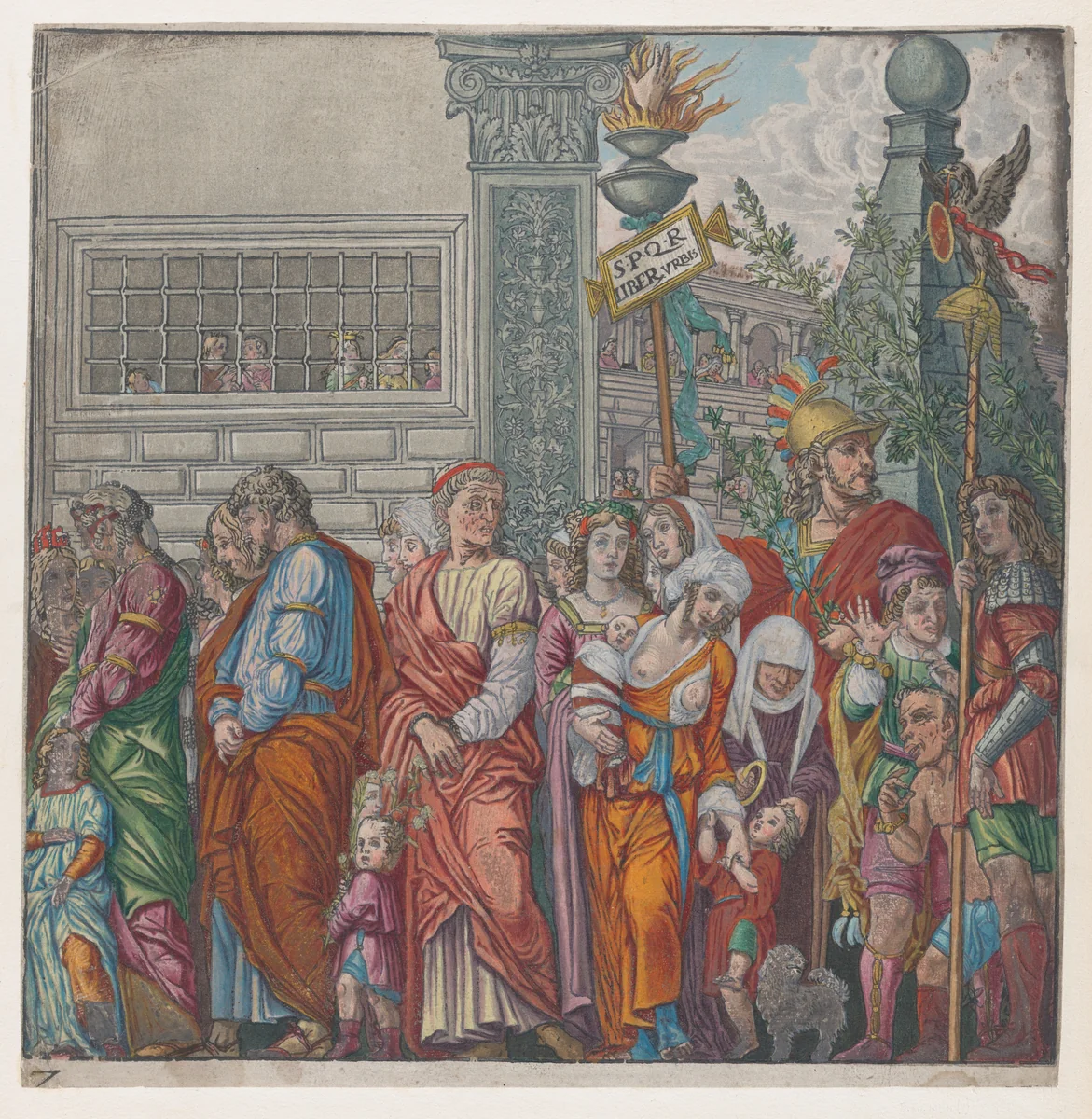 Sheet 7: Procession, from "The Triumph of Julius Caesar" by Andrea Andreani, print, 1599
